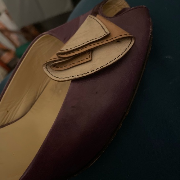 Miu Miu vintage flower design purple leather heels 37.5 - Picture 6 of 6